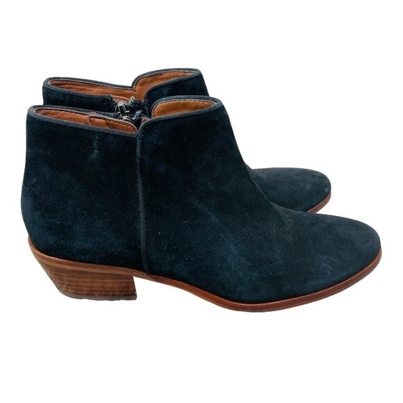 Sam Edelman Women's Petty Boots Sz 6 Black Suede Leather Bootie Block Heel Boho - Picture 4 of 10